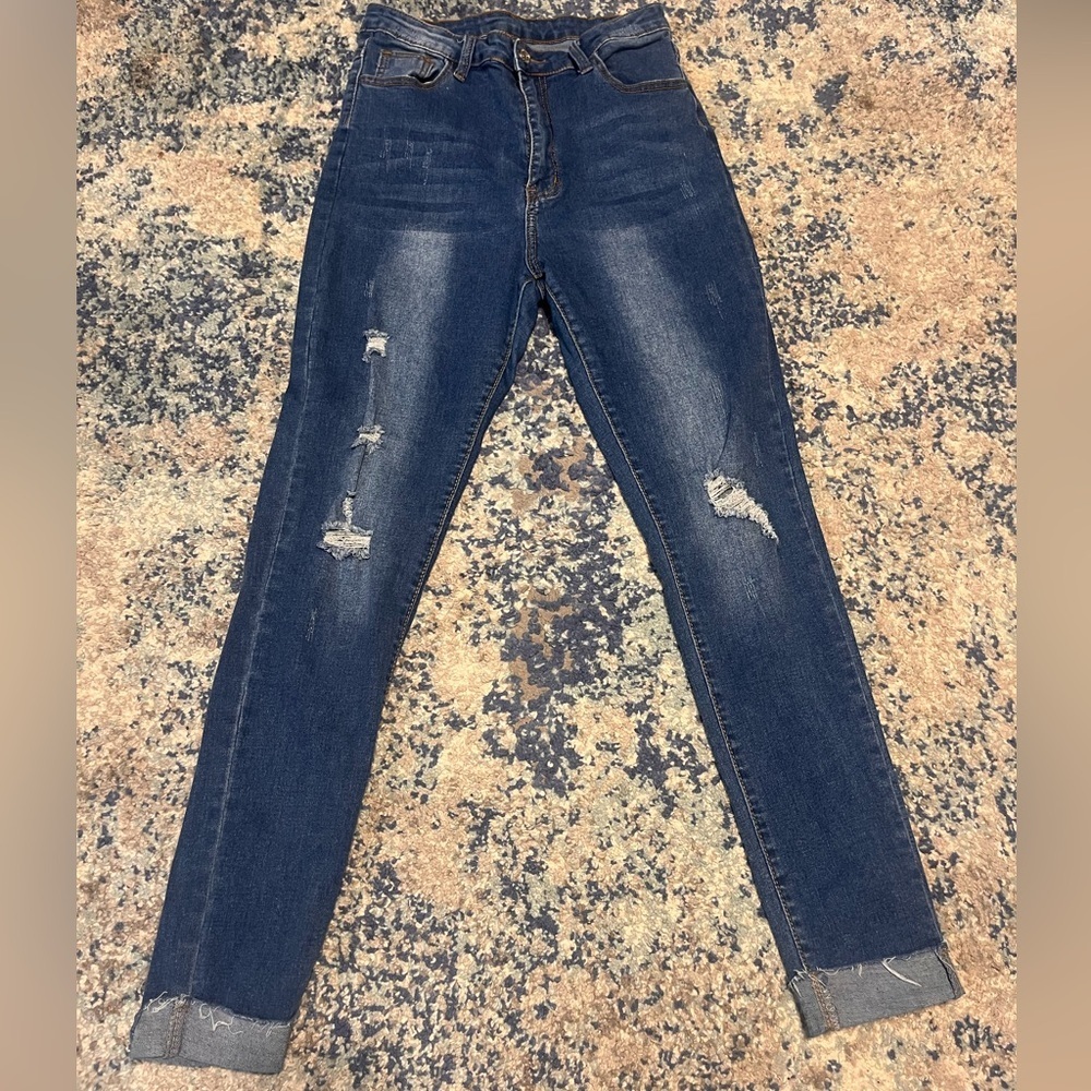 SHEIN Medium Size 6 High-Waisted Distressed Skinny Jeans